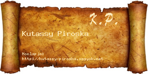 Kutassy Piroska névjegykártya